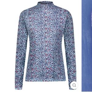 NWT Movetes Sun Flex Mock Long Sleeve - Boathouse Blue